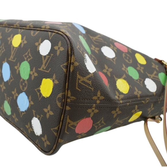 LOUIS VUITTON x YK Neverfull MM Monogram Canvas Shoulder Bag Brown - Picture 9 of 14